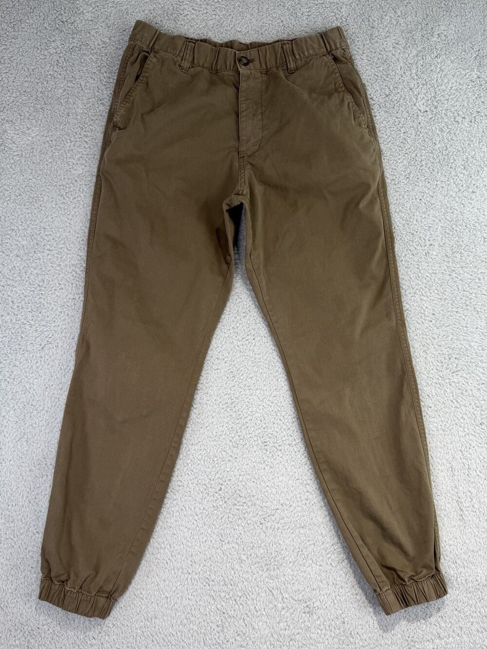 Bearbottom Men's Chino Jogger Pants Brown Cotton Spandex Stretch Medium
